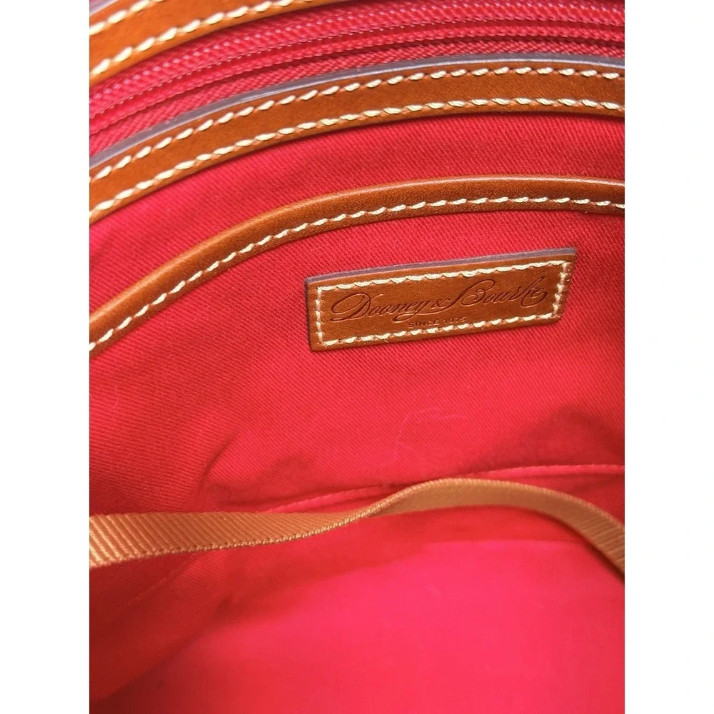 Dooney & Bourke Pebble Grain Red‎ Drawstring Bucket Bag Leather Crossbody Purse